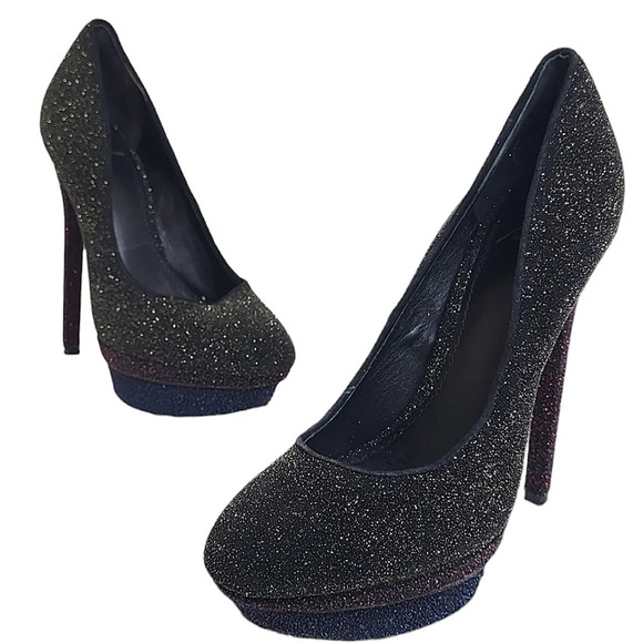 BRAIN ATWOOD Color Block Crystal Platform Pump Heels - Picture 1 of 8